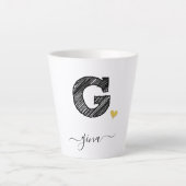 Retro Sketch Monogram Letter G, Latte Mok (Voorkant)