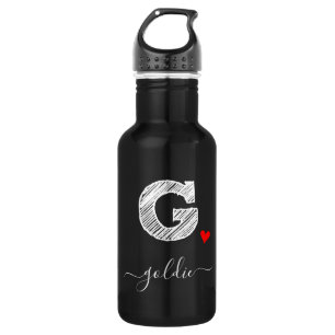 Retro Sketch Monogram Letter G, Waterflesje Waterfles