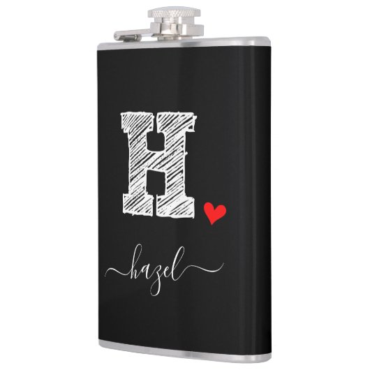 Retro Sketch Monogram Letter H, kolf Heupfles (Links)