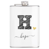 Retro Sketch Monogram Letter H, kolf Heupfles (Voorkant)
