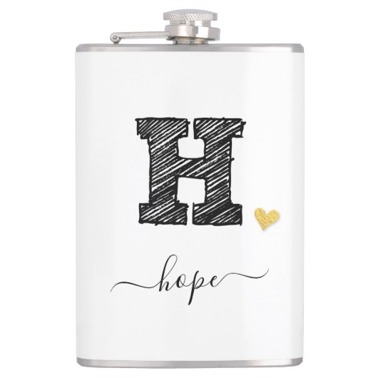 Retro Sketch Monogram Letter H, kolf Heupfles (Voorkant)