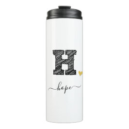 Retro Sketch Monogram Letter H, Thermal Tumbler Thermosbeker
