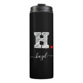 Retro Sketch Monogram Letter H, Thermal Tumbler Thermosbeker (Voorkant)