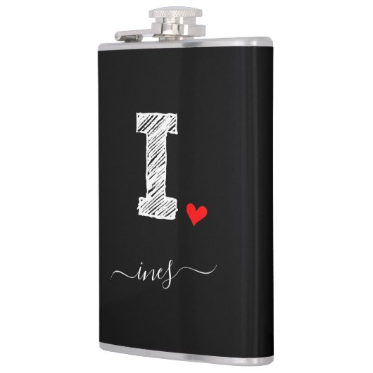 Retro Sketch Monogram Letter I, Flask Heupfles (Links)