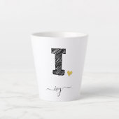 Retro Sketch Monogram Letter I, Latte Mok (Voorkant)