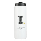 Retro Sketch Monogram Letter I, Thermal Tumbler Thermosbeker (Voorkant)