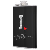 Retro Sketch Monogram Letter J, Flask Heupfles (Links)
