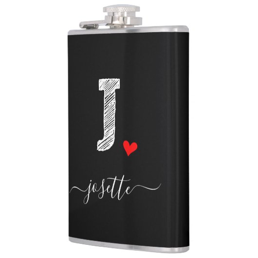 Retro Sketch Monogram Letter J, Flask Heupfles (Links)