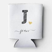 Retro Sketch Monogram Letter J, Koelbox Blikjeskoeler (Voorkant)