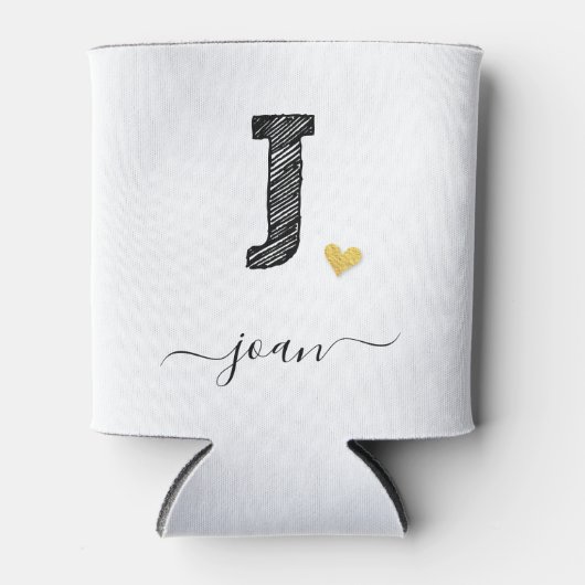Retro Sketch Monogram Letter J, Koelbox Blikjeskoeler (Voorkant)
