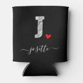 Retro Sketch Monogram Letter J, Koelbox Blikjeskoeler (Voorkant)