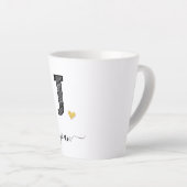 Retro Sketch Monogram Letter J, Latte Mok (Rechterhoek)