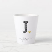 Retro Sketch Monogram Letter J, Latte Mok (Voorkant)