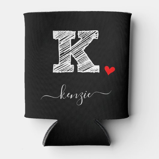 Retro Sketch Monogram Letter K, Koelbox Blikjeskoeler (Voorkant)