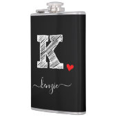 Retro Sketch Monogram Letter K, Kolf Heupfles (Links)