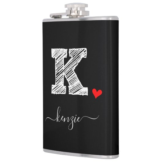 Retro Sketch Monogram Letter K, Kolf Heupfles (Links)