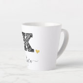 Retro Sketch Monogram Letter K, Latte Mok (Rechterhoek)