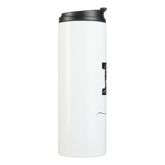 Retro Sketch Monogram Letter K, Thermal Tumbler Thermosbeker (Gedraaid links)