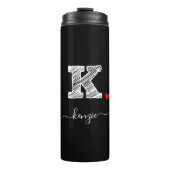 Retro Sketch Monogram Letter K, Thermal Tumbler Thermosbeker (Voorkant)