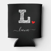 Retro Sketch Monogram Letter L, Koelbox Blikjeskoeler (Voorkant)