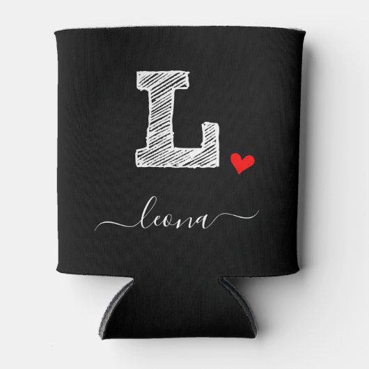 Retro Sketch Monogram Letter L, Koelbox Blikjeskoeler (Voorkant)