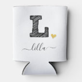Retro Sketch Monogram Letter L, Koelbox Blikjeskoeler (Voorkant)