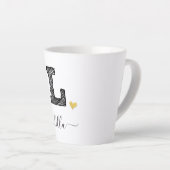 Retro Sketch Monogram Letter L, Latte Mok (Rechterhoek)