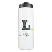 Retro Sketch Monogram Letter L, Thermal Tumbler Thermosbeker (Voorkant)