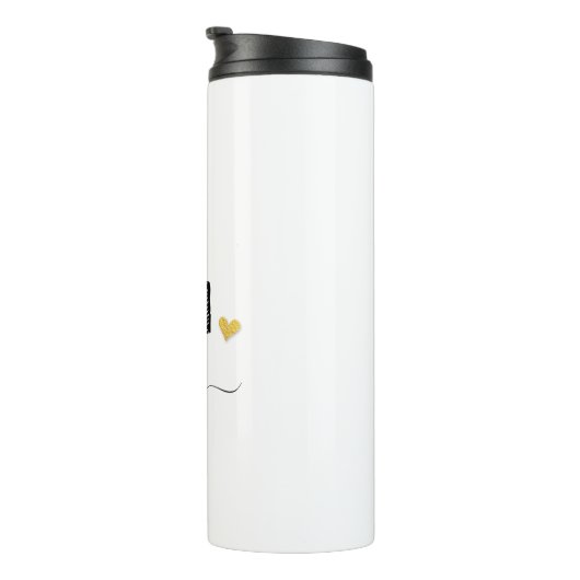 Retro Sketch Monogram Letter L, Thermal Tumbler Thermosbeker (Geroteerd rechts)