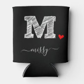 Retro Sketch Monogram Letter M, Koelbox Blikjeskoeler (Voorkant)