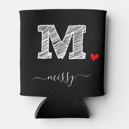 Retro Sketch Monogram Letter M, Koelbox Blikjeskoeler (Voorkant)