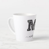 Retro Sketch Monogram Letter M, Latte Mok (Linkerhoek)