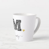 Retro Sketch Monogram Letter M, Latte Mok (Rechterhoek)