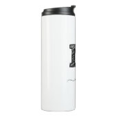 Retro Sketch Monogram Letter M, Thermal Tumbler Thermosbeker (Gedraaid links)
