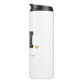 Retro Sketch Monogram Letter M, Thermal Tumbler Thermosbeker (Geroteerd rechts)