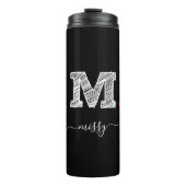 Retro Sketch Monogram Letter M, Thermal Tumbler Thermosbeker (Voorkant)