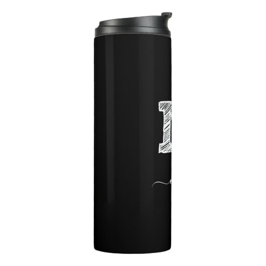 Retro Sketch Monogram Letter M, Thermal Tumbler Thermosbeker (Gedraaid links)