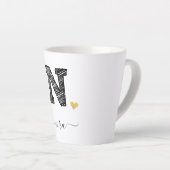 Retro Sketch Monogram Letter N, Latte Mok (Rechterhoek)