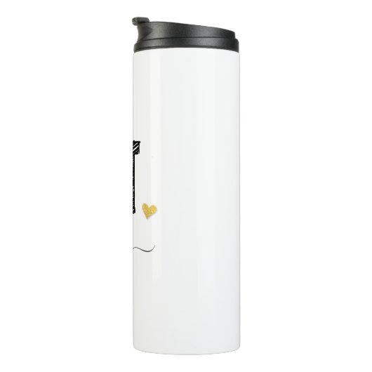 Retro Sketch Monogram Letter N, Thermal Tumbler Thermosbeker (Geroteerd rechts)