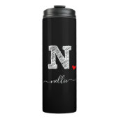 Retro Sketch Monogram Letter N, Thermal Tumbler Thermosbeker (Voorkant)