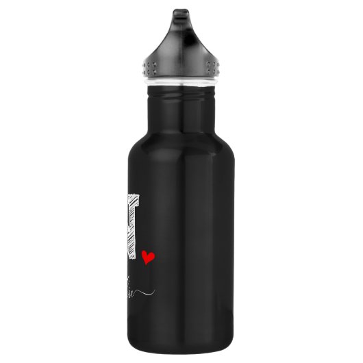 Retro Sketch Monogram Letter N, Waterflesje Waterfles (Rechts)