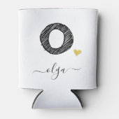 Retro Sketch Monogram Letter O, Koelbox Blikjeskoeler (Voorkant)