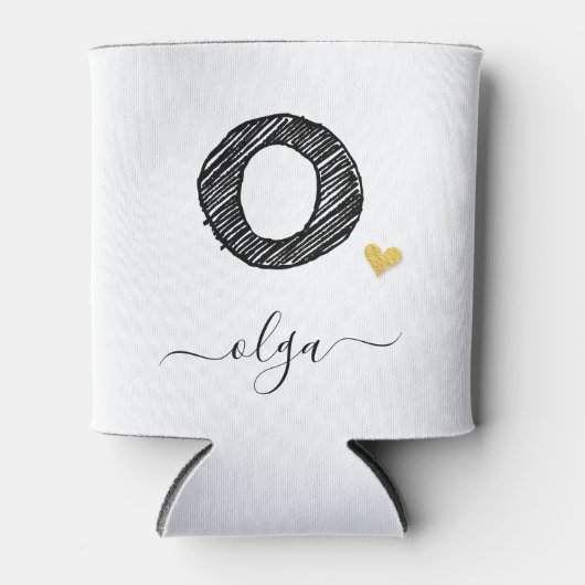 Retro Sketch Monogram Letter O, Koelbox Blikjeskoeler (Voorkant)