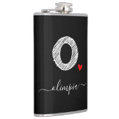 Retro Sketch Monogram Letter O, kolf Heupfles (Rechts)