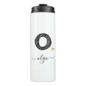 Retro Sketch Monogram Letter O, Thermal Tumbler Thermosbeker (Voorkant)