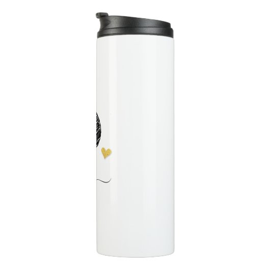 Retro Sketch Monogram Letter O, Thermal Tumbler Thermosbeker (Geroteerd rechts)