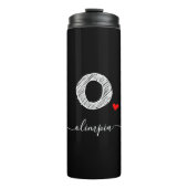 Retro Sketch Monogram Letter O, Thermal Tumbler Thermosbeker (Voorkant)