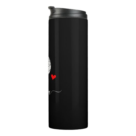 Retro Sketch Monogram Letter O, Thermal Tumbler Thermosbeker (Geroteerd rechts)