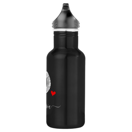 Retro Sketch Monogram Letter O, Waterfles Waterfles (Rechts)