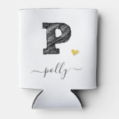 Retro Sketch Monogram Letter P, Koelbox Blikjeskoeler (Voorkant)